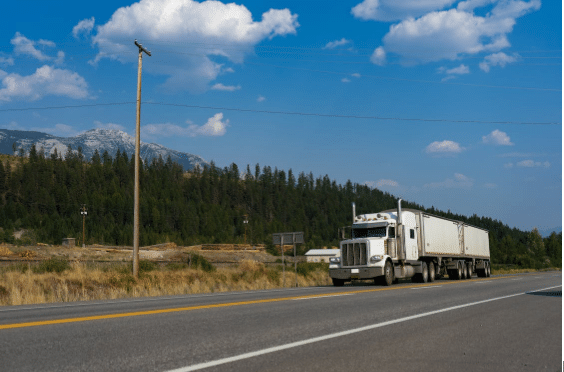 Truck freight shipping on the road